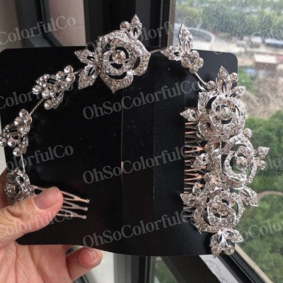 Rhinestone Bridal Hair Comb Accessory main image 4